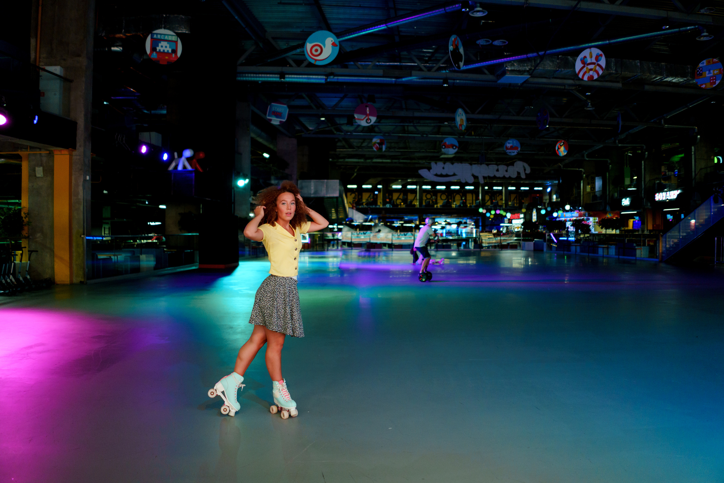 Woman Wearing Roller Skates